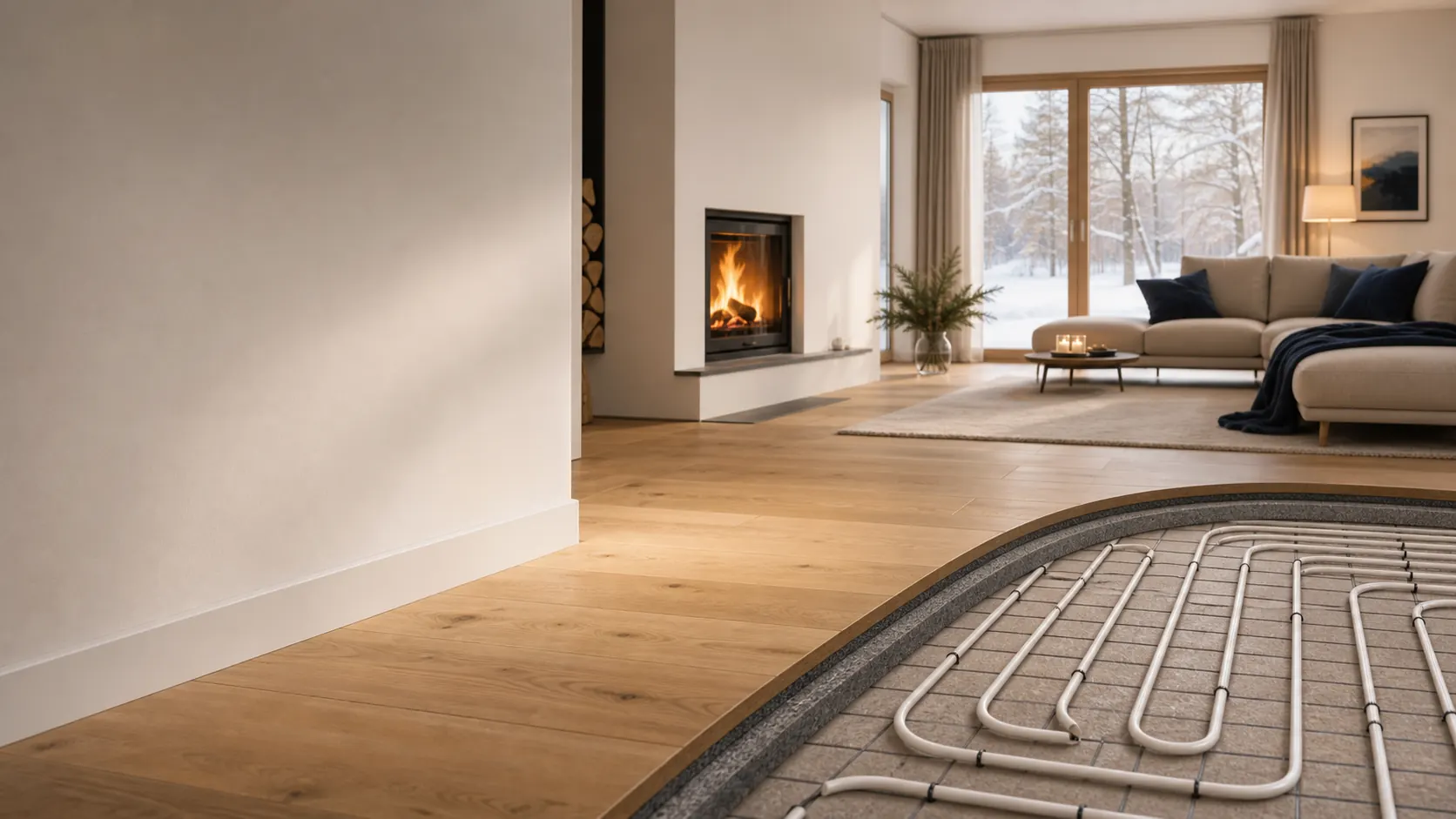 Hochwertige Haustechnik-Installation als Hintergrundbild
